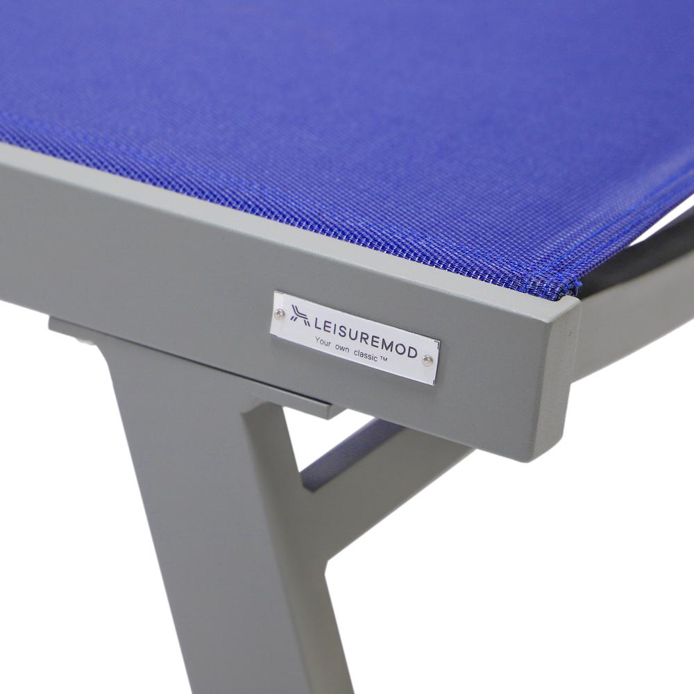Grey Aluminum Outdoor Patio Chaise Lounge Chair With Arms. Picture 19
