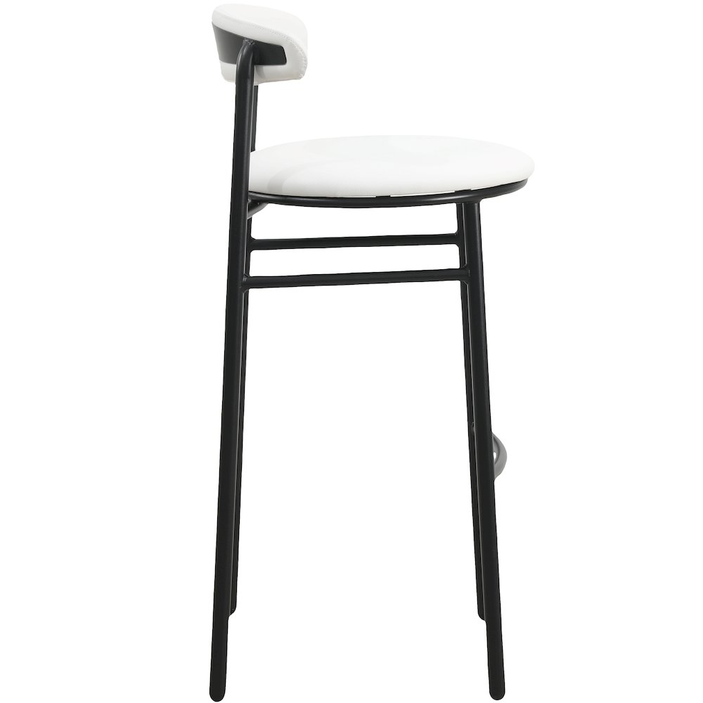 Lume Collection Modern Bar Stool in White. Picture 3