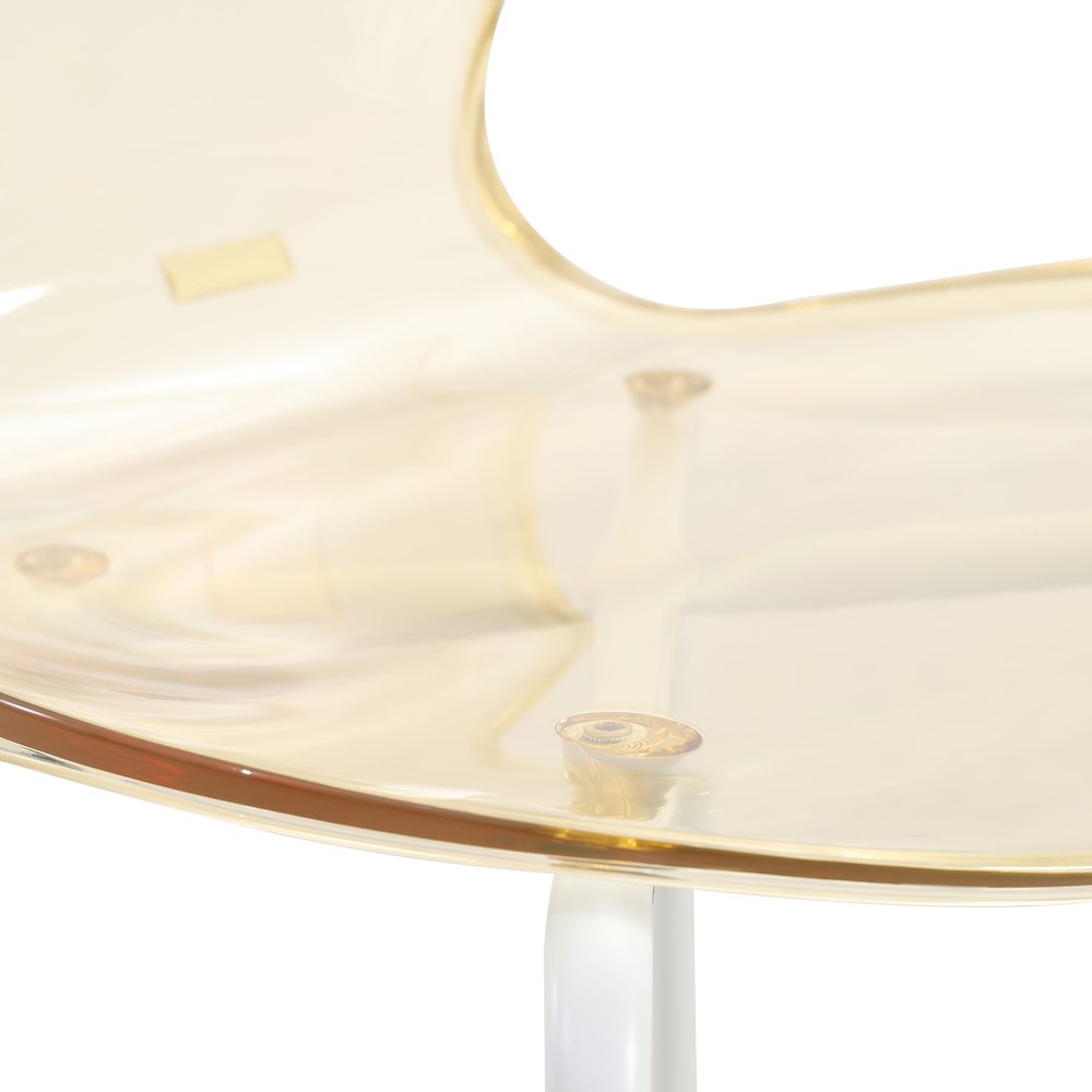 Modern Oyster Transparent Side Chair in White Base Set of 2. Picture 8