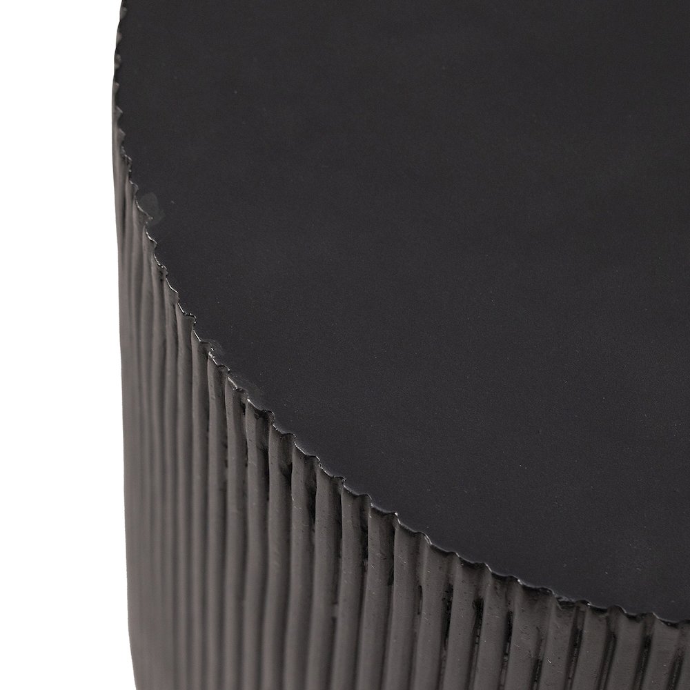 Eden Collection Fiberglass Outdoor Side Table in Black. Picture 11