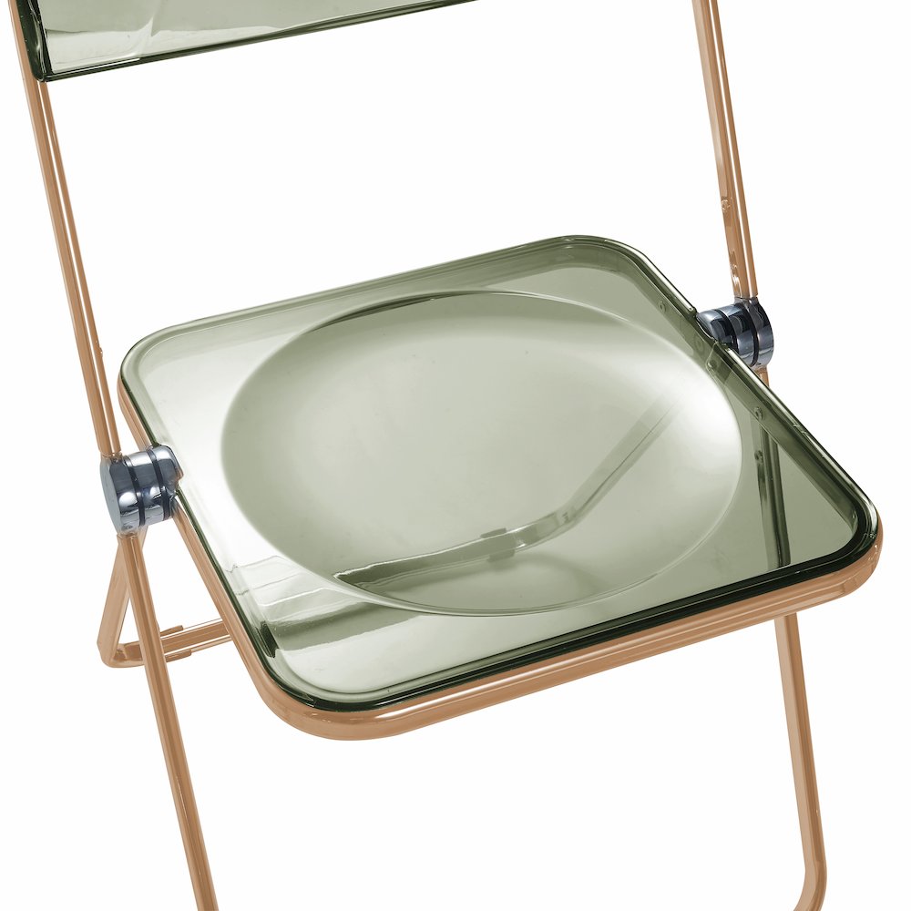 Lawrence Acrylic Folding Chair With Gold Metal Frame, Set of 2. Picture 13