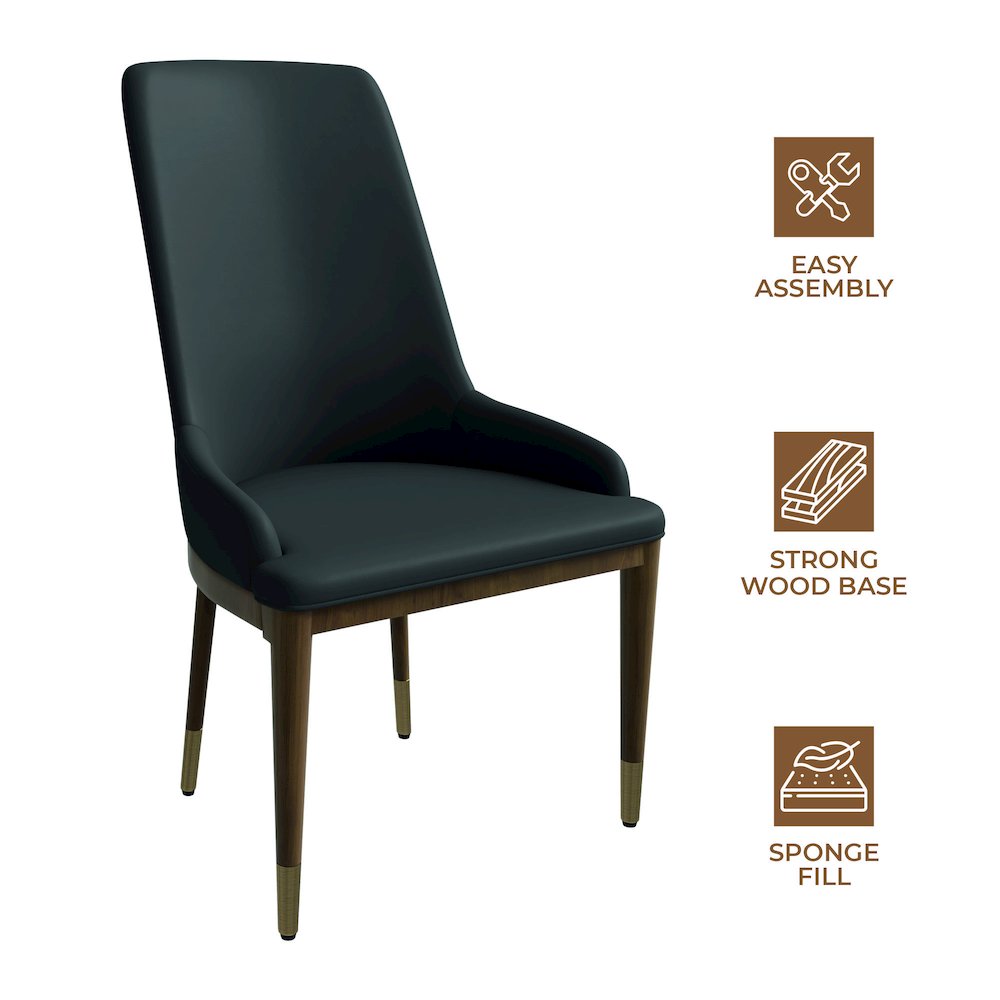 Viva Collection Modern Wooden Dining Chair in Dark Grey Set of 4. Picture 6