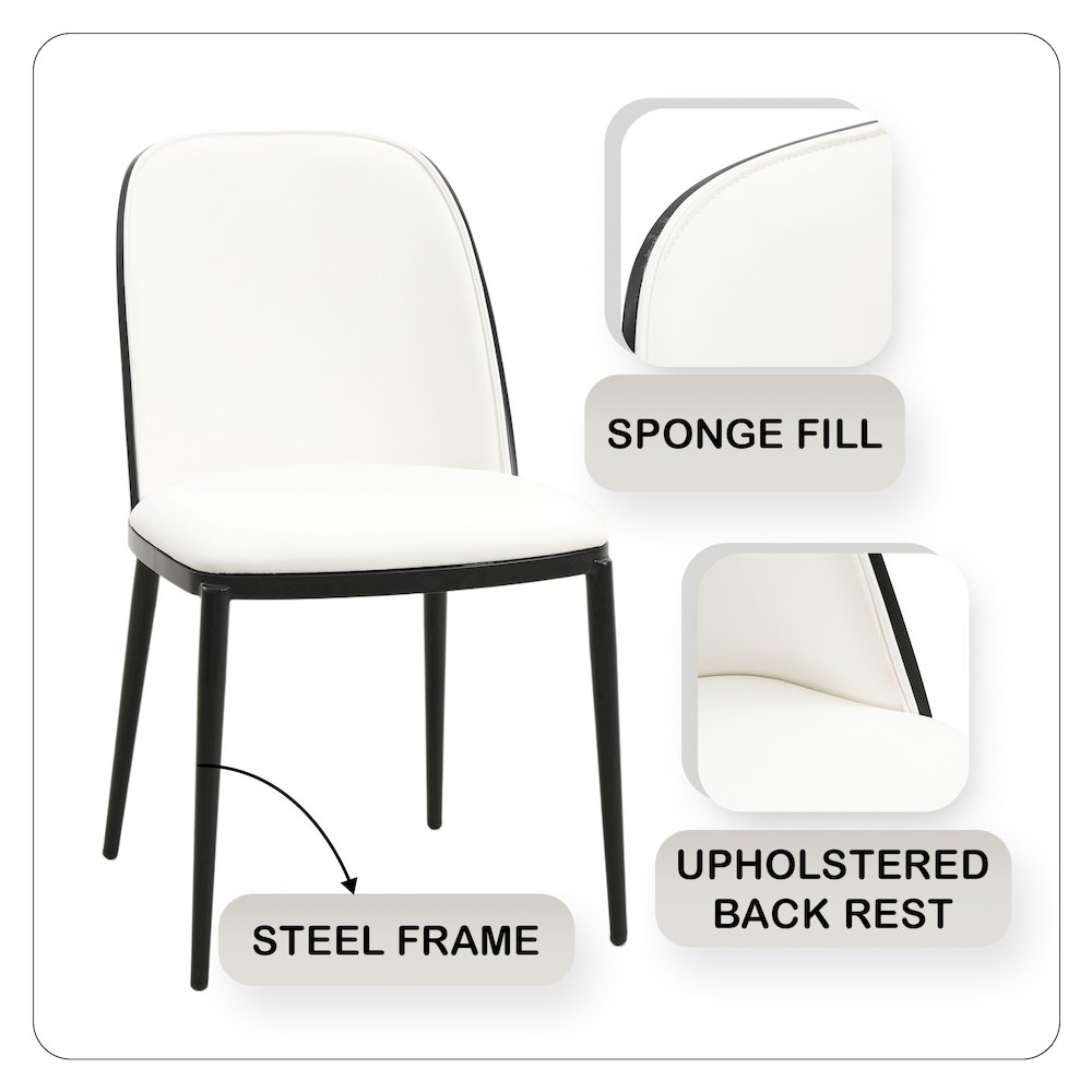 Tule 9-Piece Dining Set in Steel Frame with 8 Upholstered Seat Dining Table. Picture 28