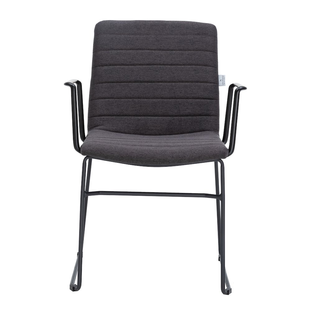 Zylar Series Office Guest Arm Chair in Brown Fabric. Picture 2