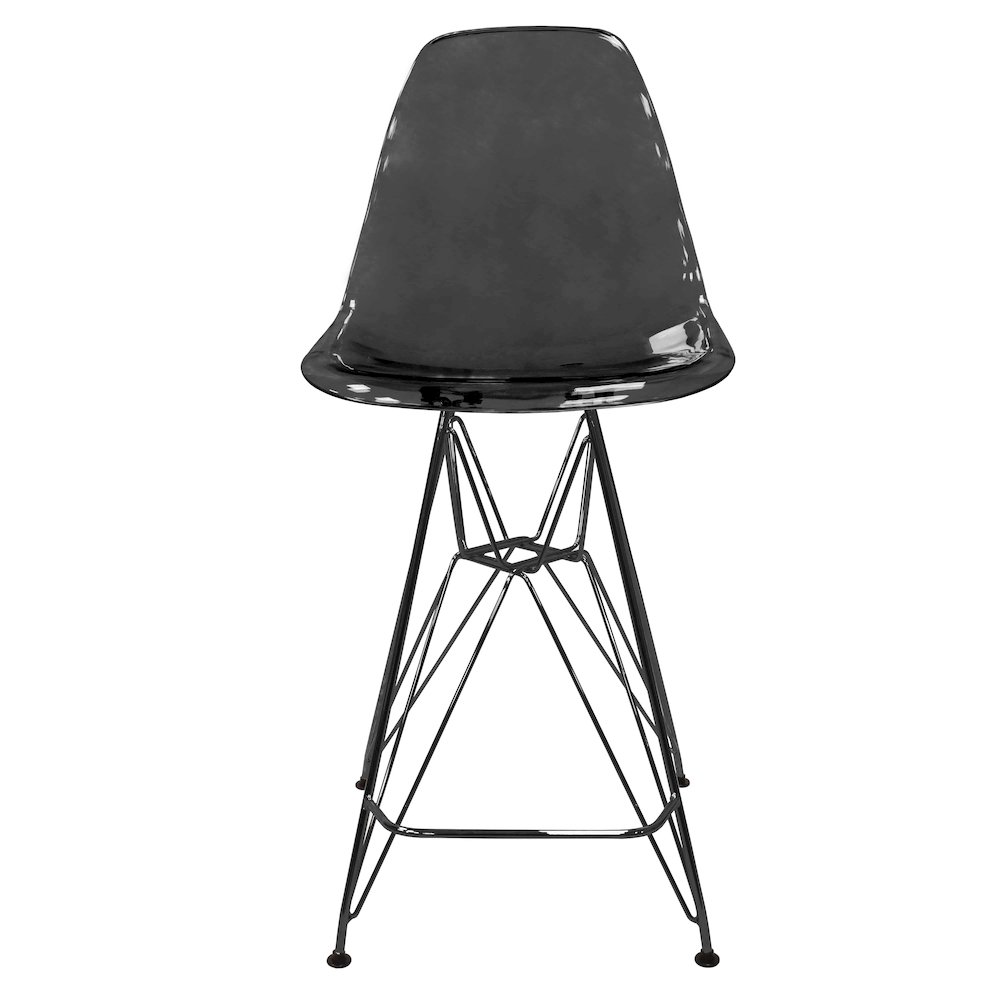 Modern Acrylic Bar stool Cresco Collection Black Base with Trans Black seat. Picture 25