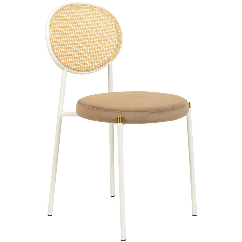 Euston Collection Modern Dining Chair White Frame In Brown. Picture 7