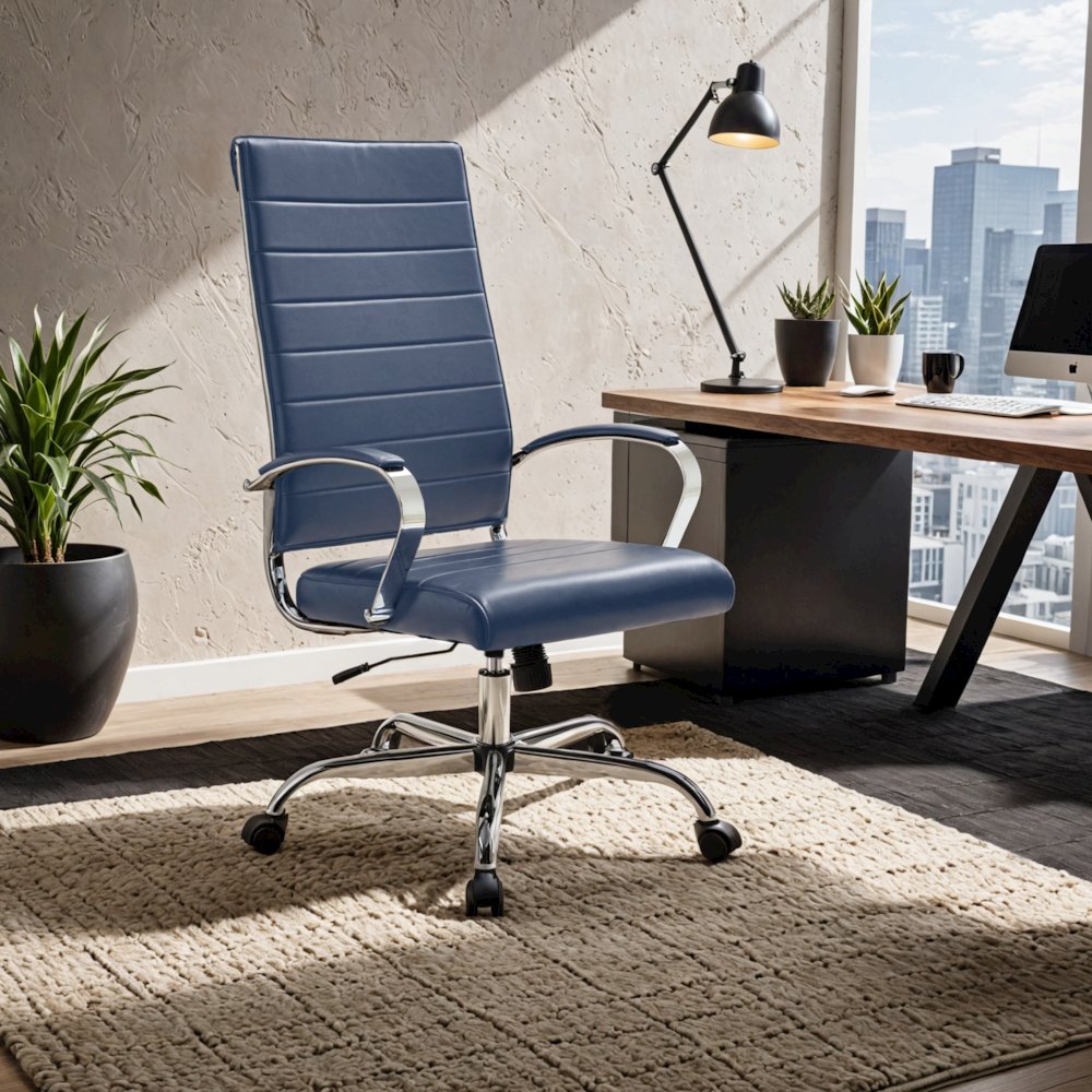 Benmar High-Back Leather Office Chair. Picture 18