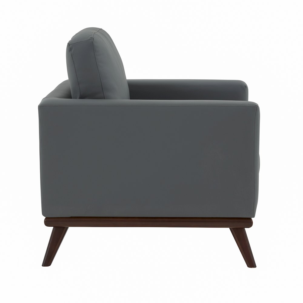Chester Modern Leather Accent Arm Chair With Birch Wood Base. Picture 9