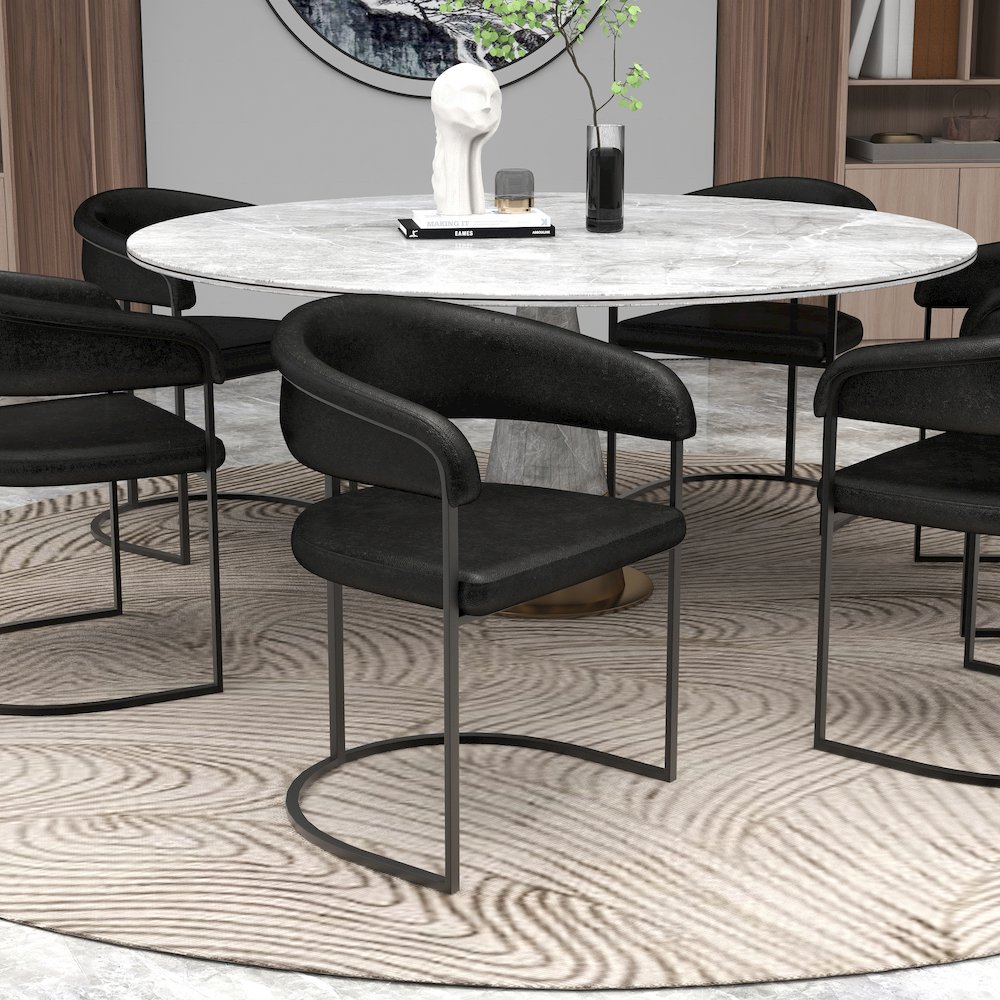 Aero Collection Modern Dining Chair in Charcoal Set of 2. Picture 9