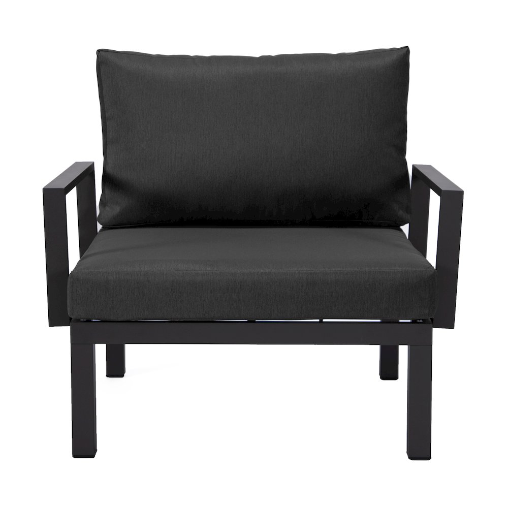 Hamilton Aluminum Patio Armchairs With Cushions Set of 2 in Black. Picture 8