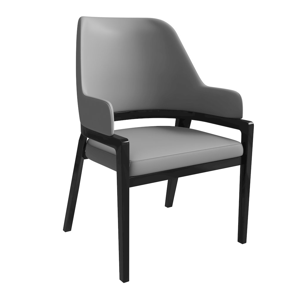 Ethora Collection Modern Wooden Dining Chair in Grey. Picture 2