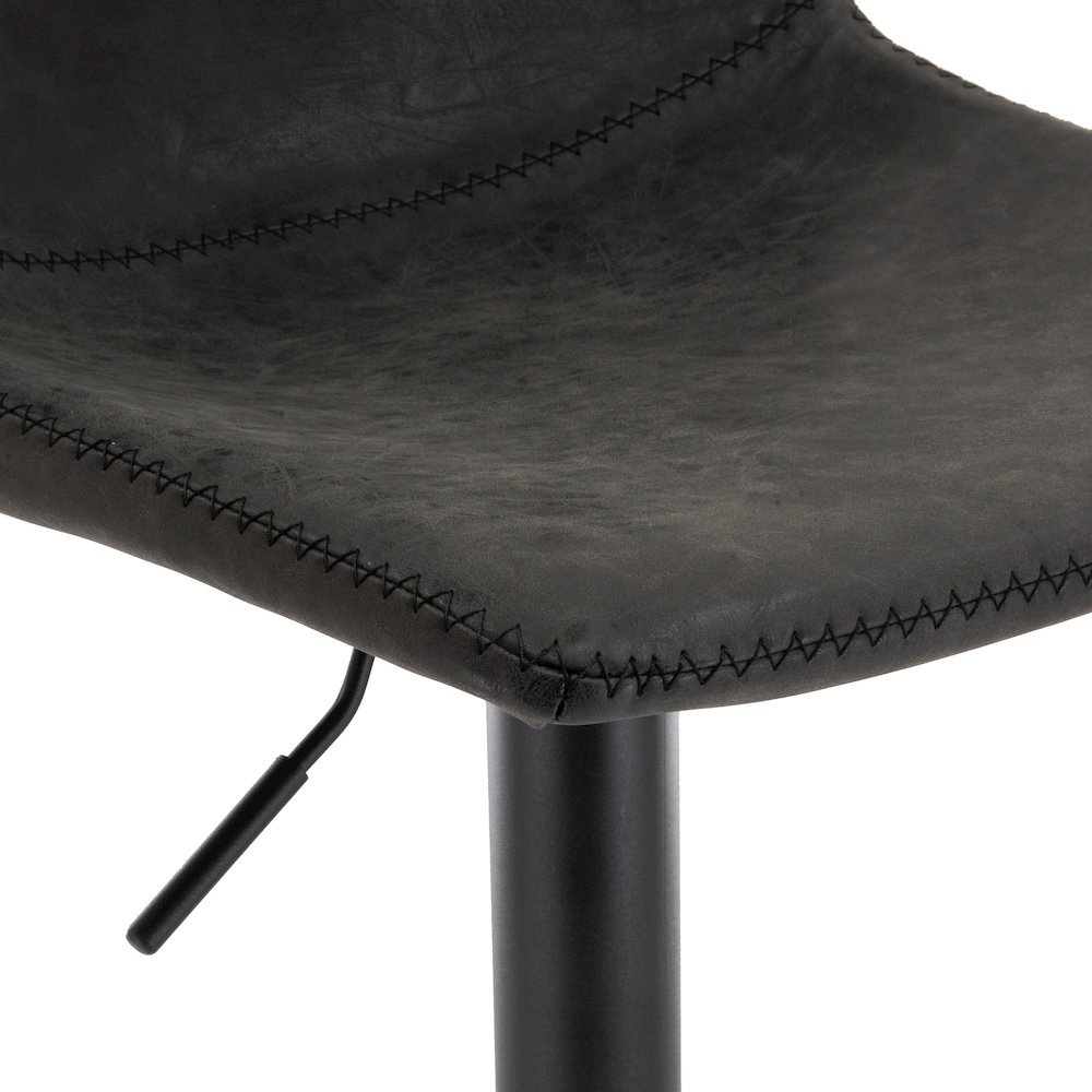 Tilbury Modern Adjustable Bar Stool in Charcoal Black. Picture 6