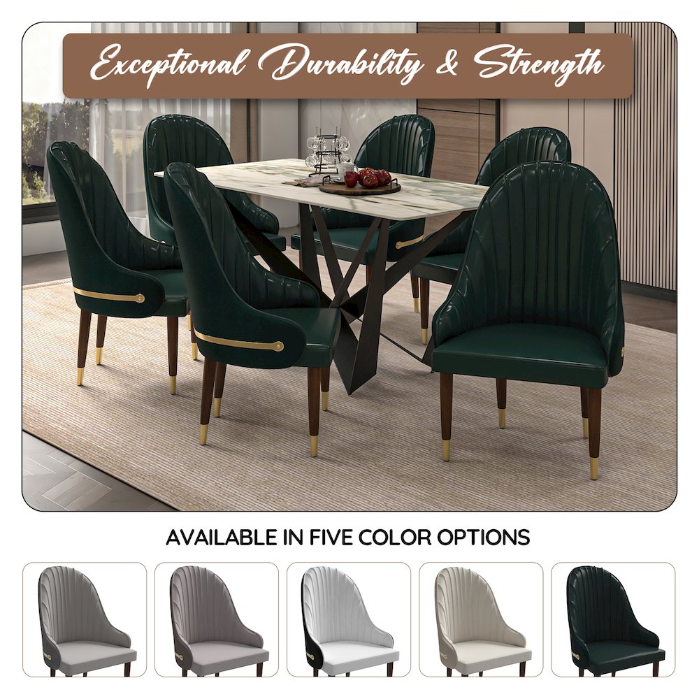 Elara Collection Wooden Dining Chair in Two-Tone Green Set of 2. Picture 7