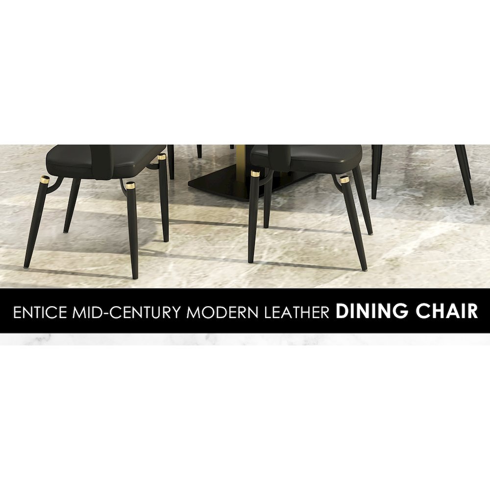 Entice Collection Modern Dining Chair in Charcoal Black. Picture 3