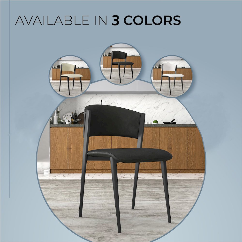Aspen Collection Modern Dining Chair Black Frame in Black. Picture 5