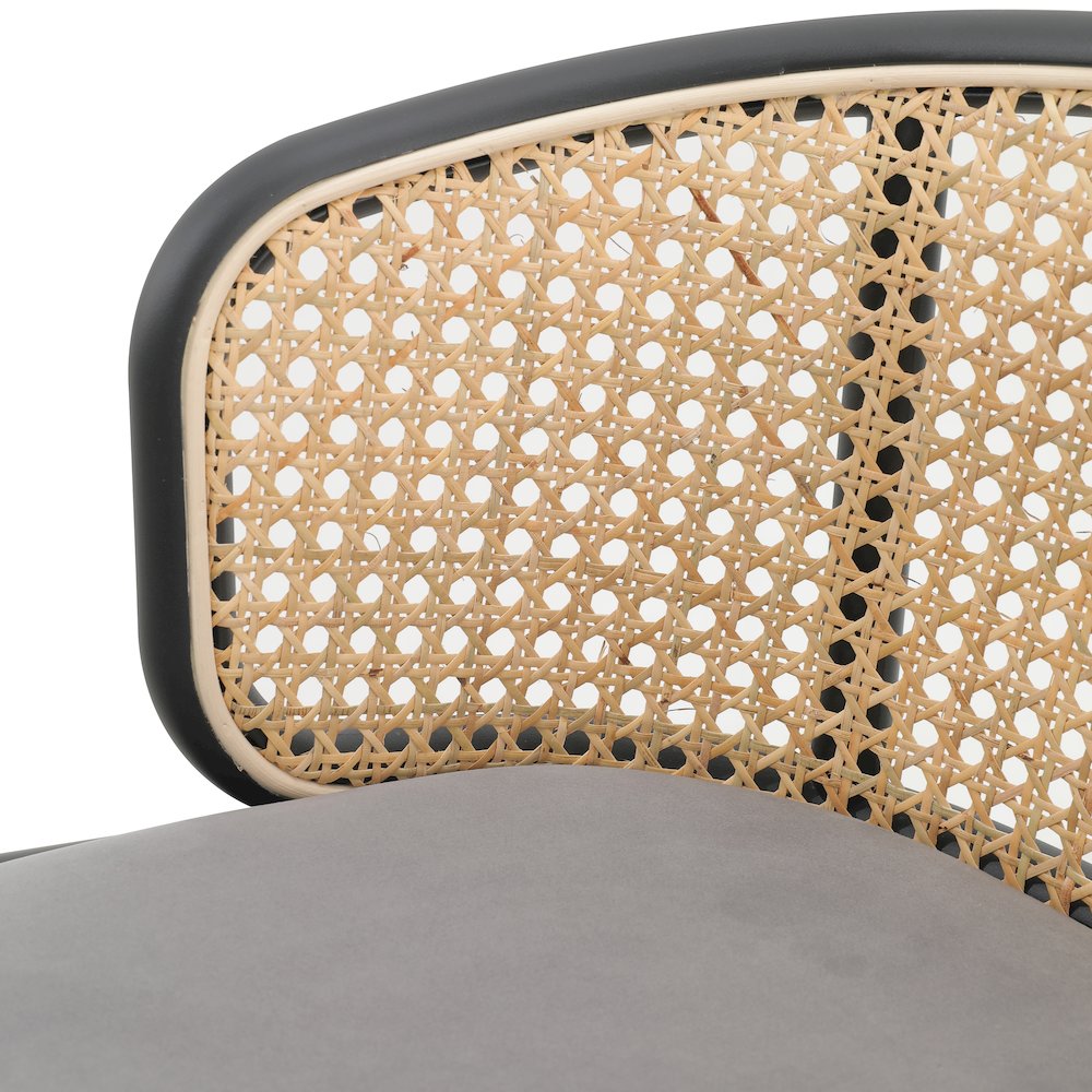 Ervilla Mid-Century Modern Wicker Bar Stool in Grey. Picture 12