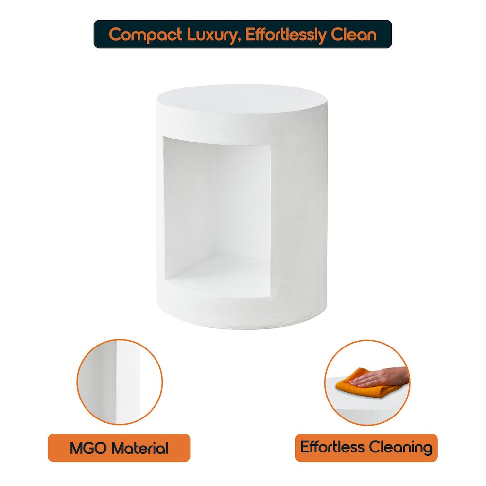 Modern Side End Table Nook Series In White. Picture 7