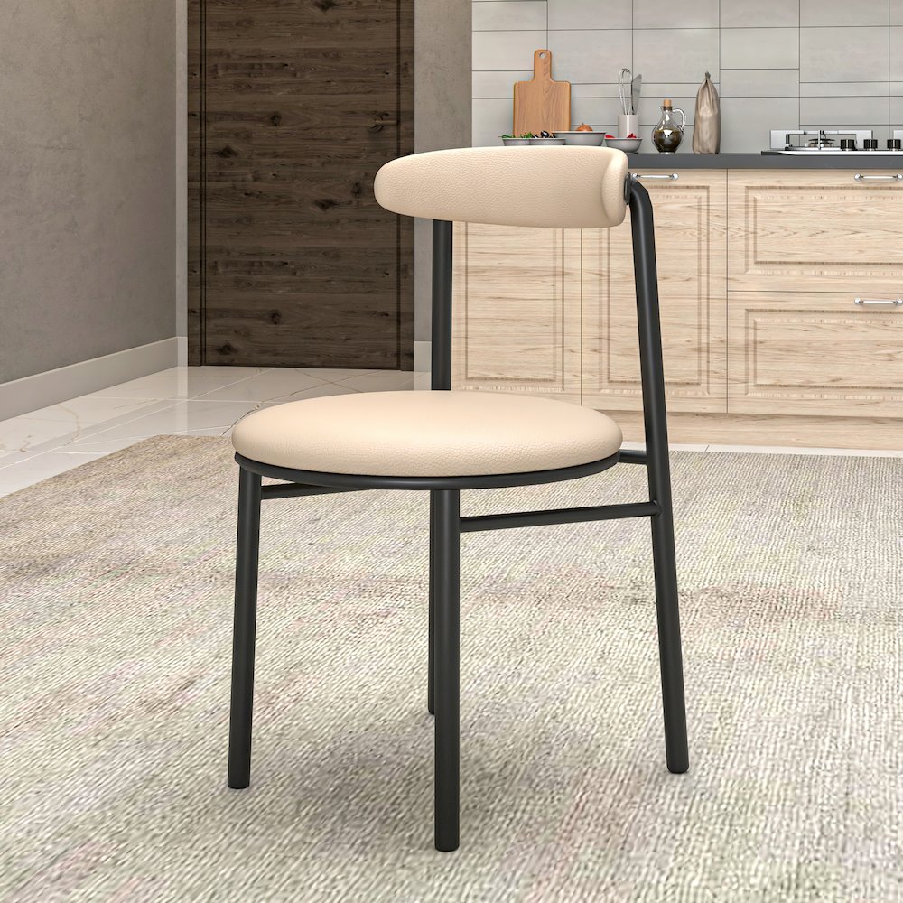 Lume Collection Modern Dining Chair in Dark Taupe Set of 4. Picture 11