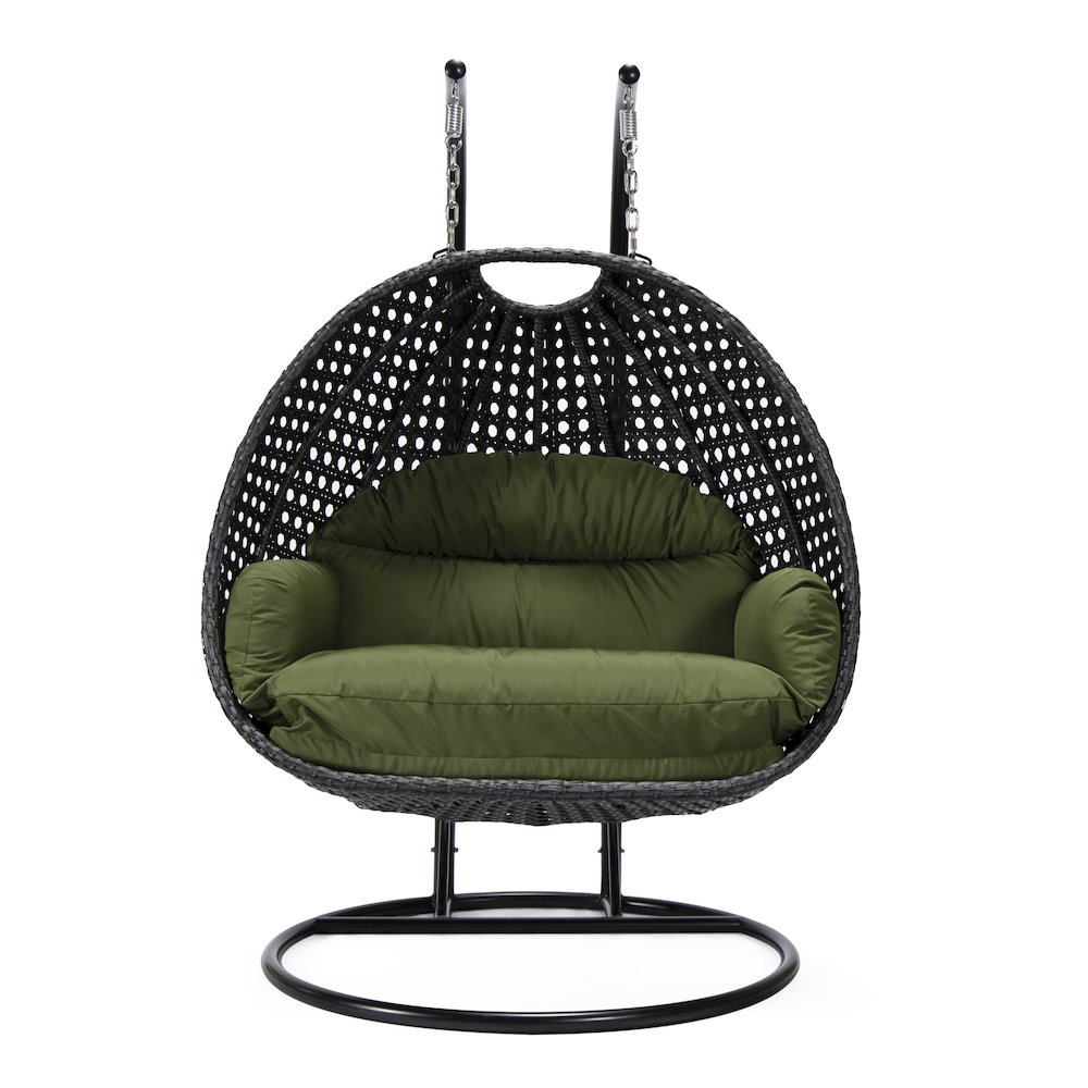 Mendoza Charcoal Wicker Hanging 2 person Egg Swing Chair. Picture 3