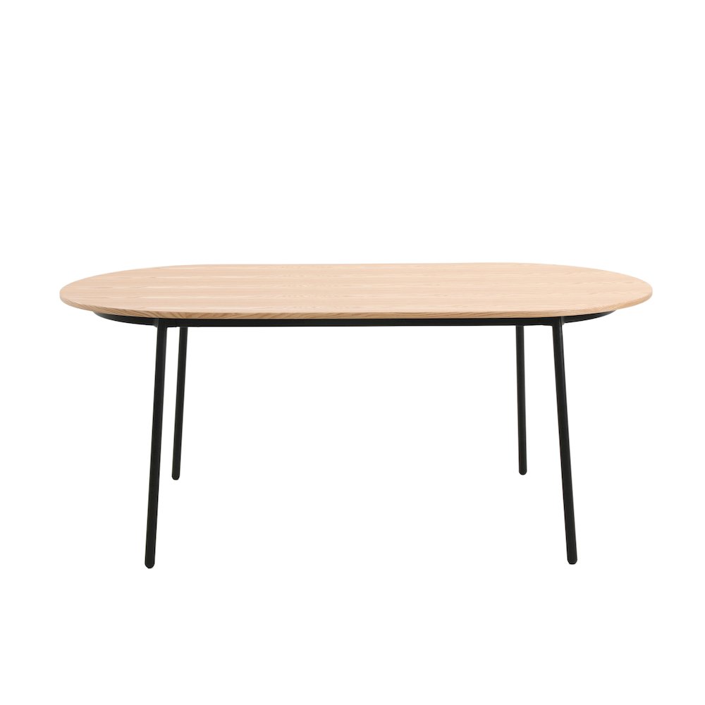 Tule Modern 71" Oval Dining Table in Natural Wood. Picture 2
