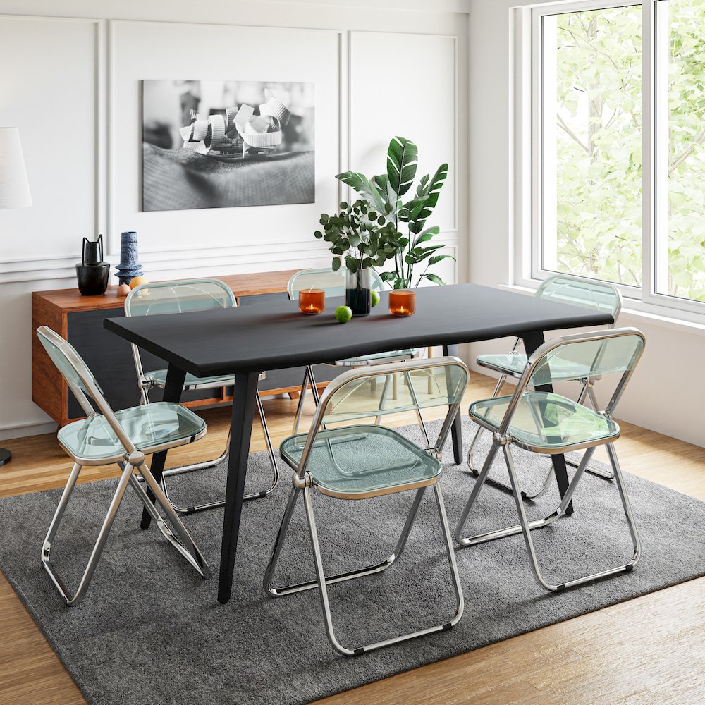 Lawrence Acrylic Folding Chair With Metal Frame. Picture 10