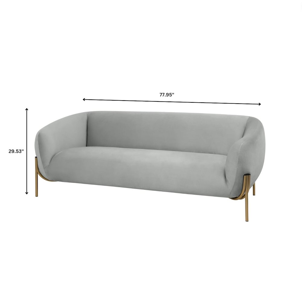 Zuno Three-Seater Sofa Upholstered in Velvet Wide Couch. Picture 1