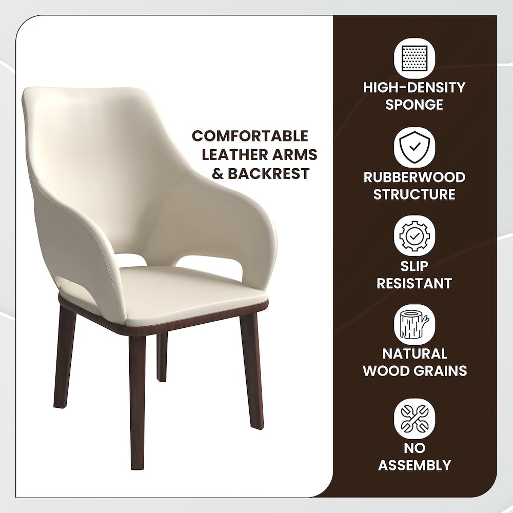 Vivara Collection Modern Dining Chair in Light Taupe Set of 2. Picture 10