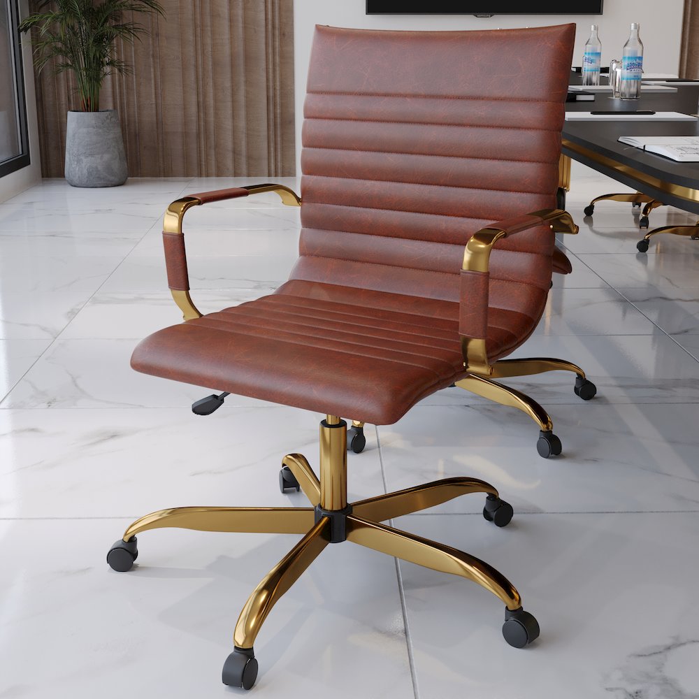 Harris Office Chair With Gold Frame. Picture 11
