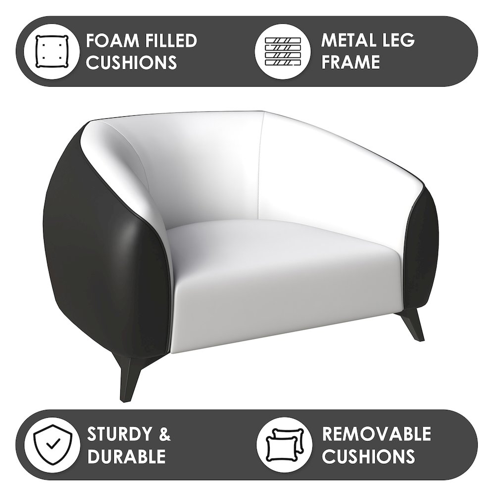 Opula Collection Single Seater Sofa In Black and White. Picture 6
