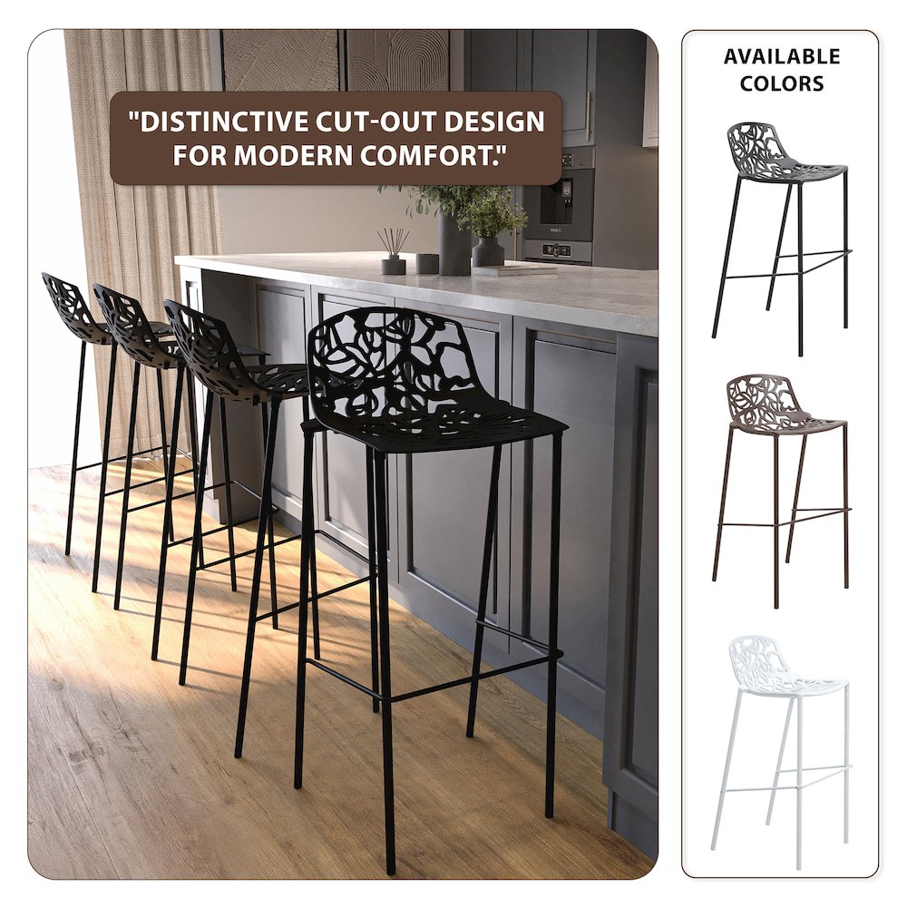 Devon Mid-Century Modern Aluminum Bar Stool. Picture 28
