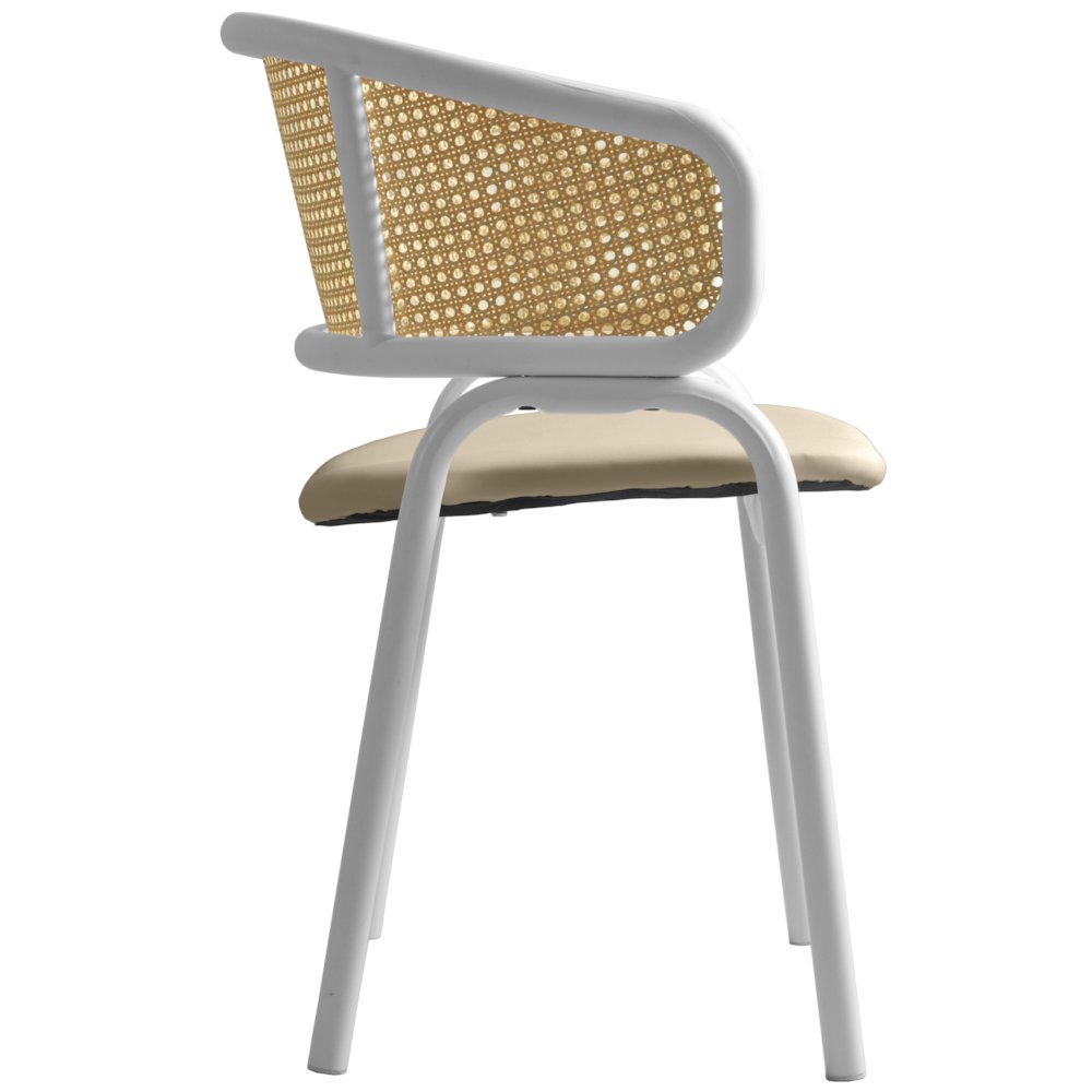 Ervilla - Dining Chair - White frame in Taupe Leather. Picture 21