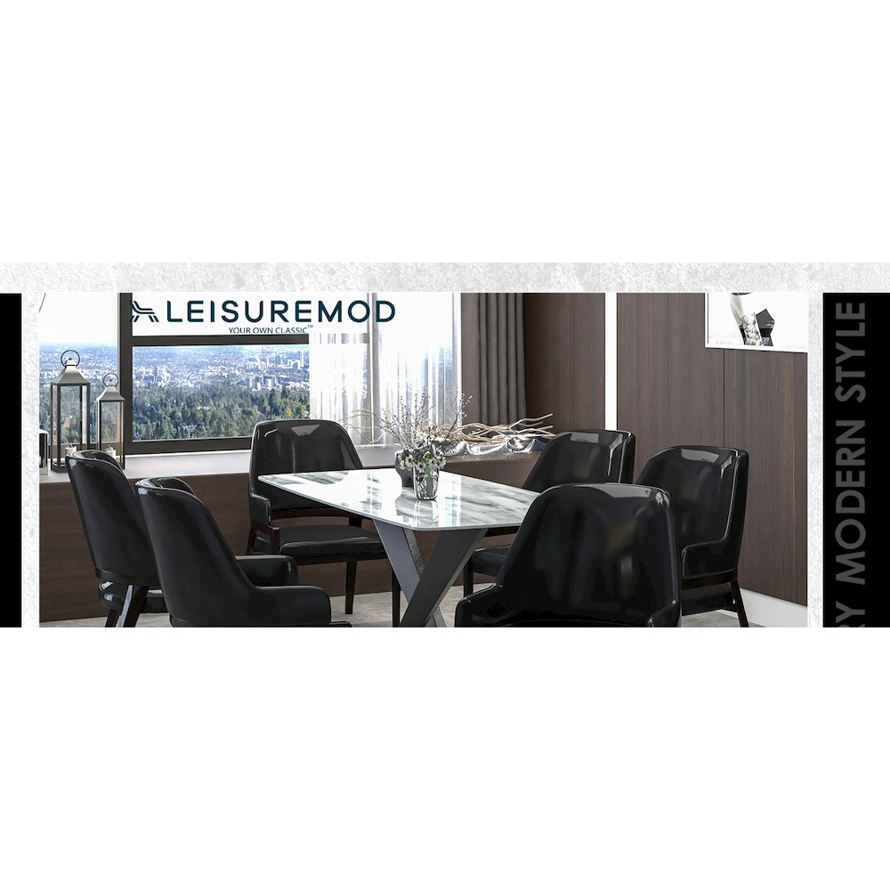 Ethora Collection Modern Wooden Dining Chair in Black. Picture 14