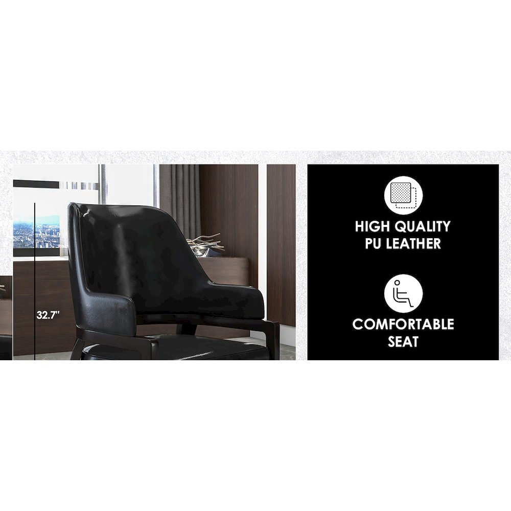 Ethora Collection Modern Wooden Dining Chair in Black. Picture 16