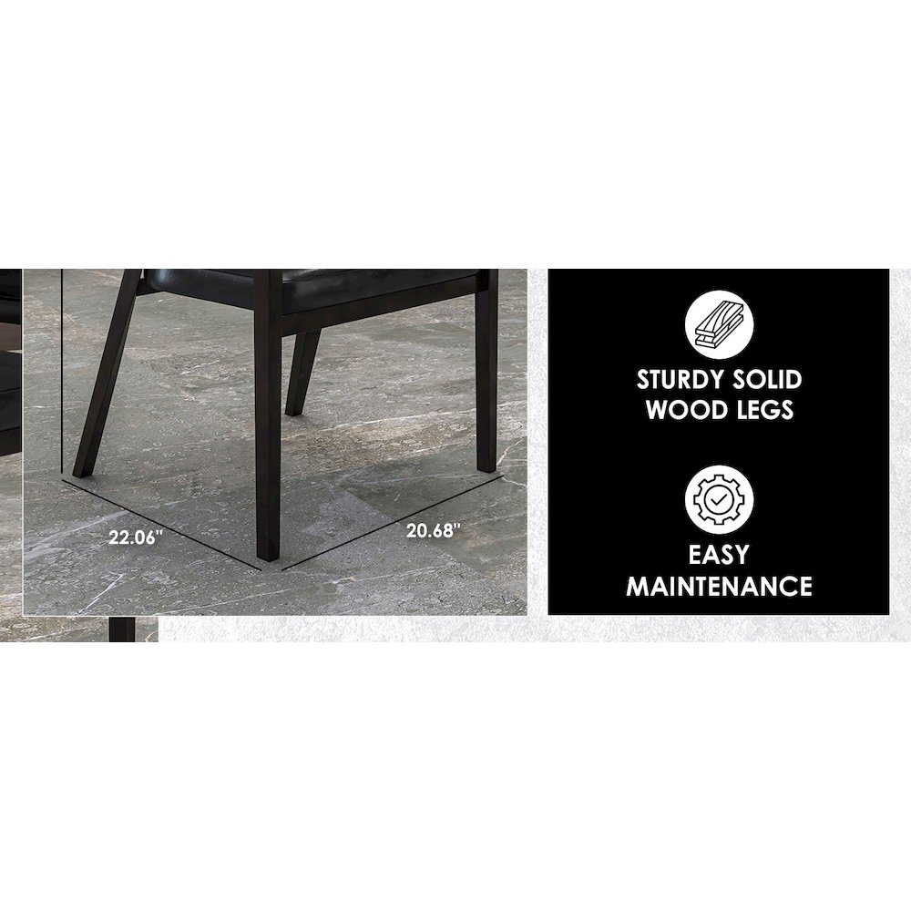 Ethora Collection Modern Wooden Dining Chair in Black. Picture 17