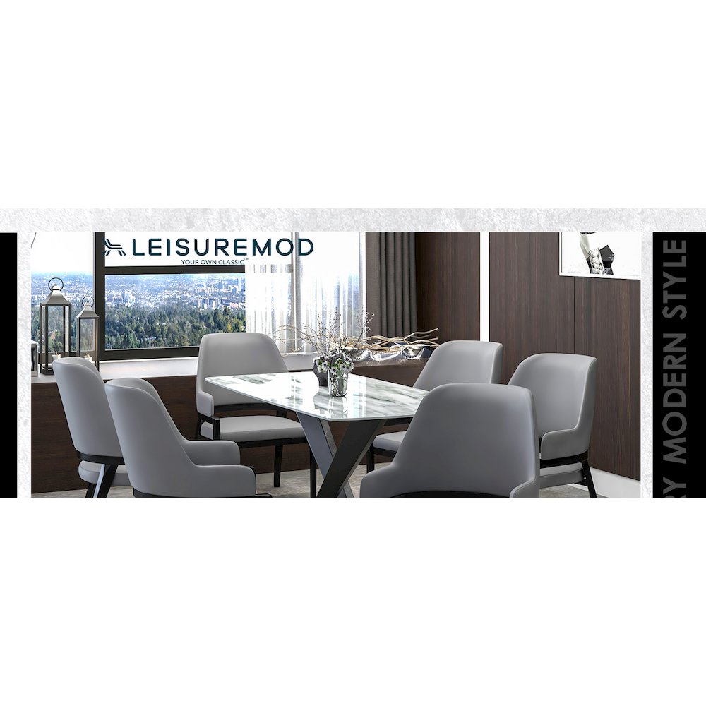 Ethora Collection Modern Wooden Dining Chair in Grey. Picture 14