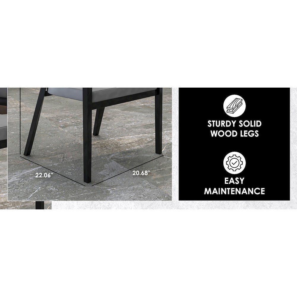 Ethora Collection Modern Wooden Dining Chair in Grey. Picture 17