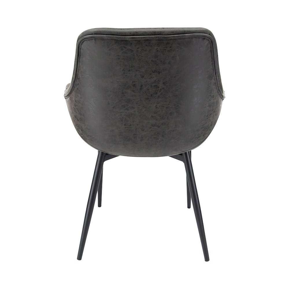 Markley Modern Leather Dining Arm Chair With Metal Legs. Picture 24