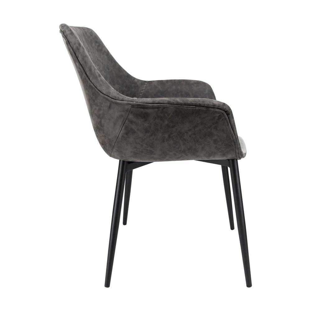 Markley Modern Leather Dining Arm Chair With Metal Legs Set of 2. Picture 3