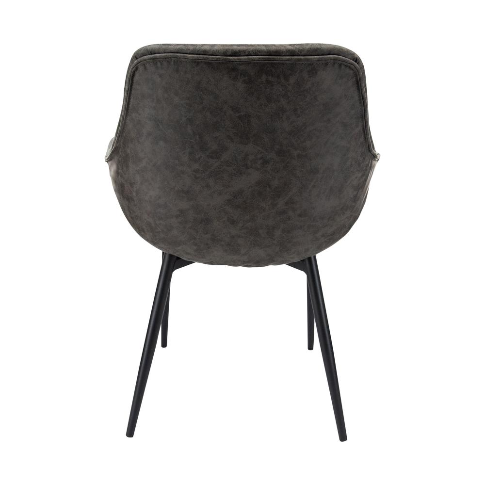 Markley Modern Leather Dining Arm Chair With Metal Legs Set of 2. Picture 4