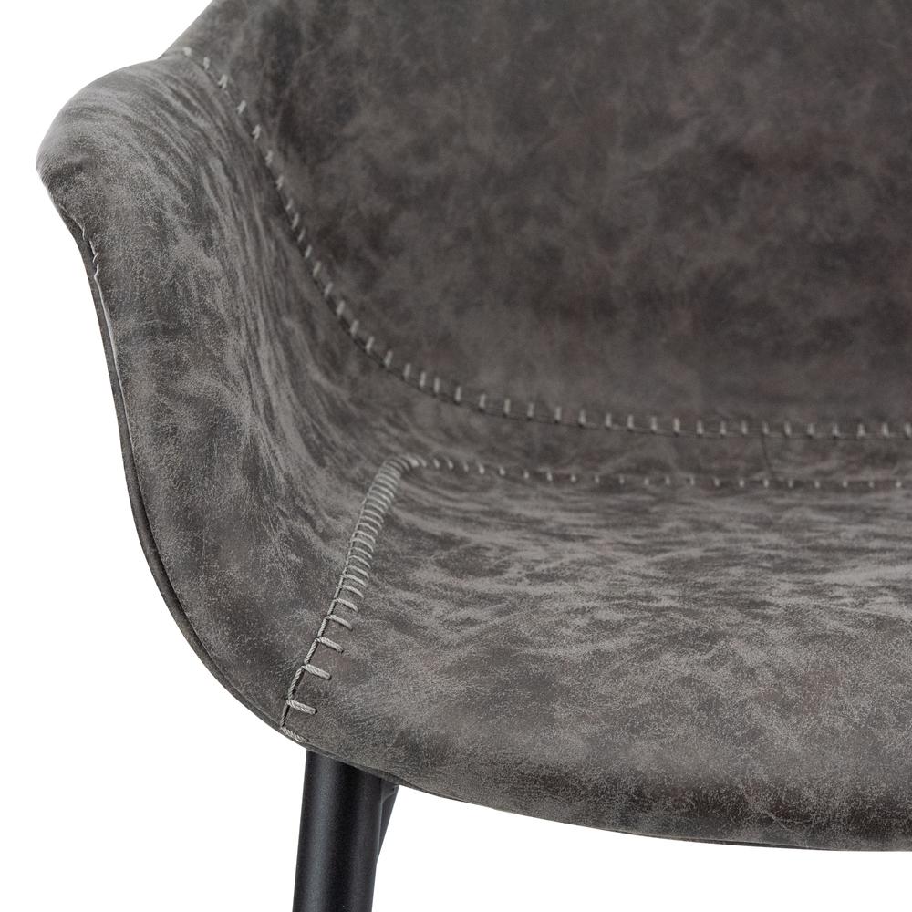 Markley Modern Leather Dining Arm Chair With Metal Legs Set of 2. Picture 5
