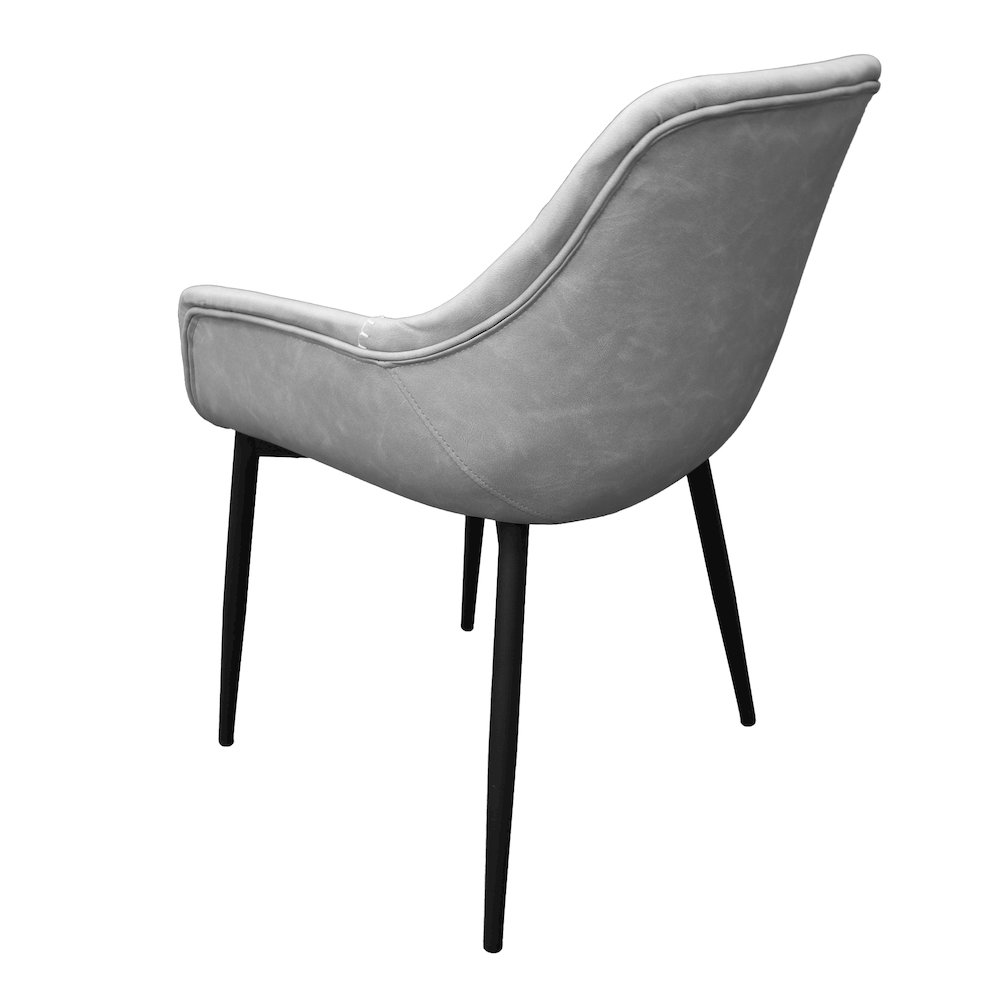 Markley Modern Leather Dining Arm Chair With Metal Legs. Picture 27