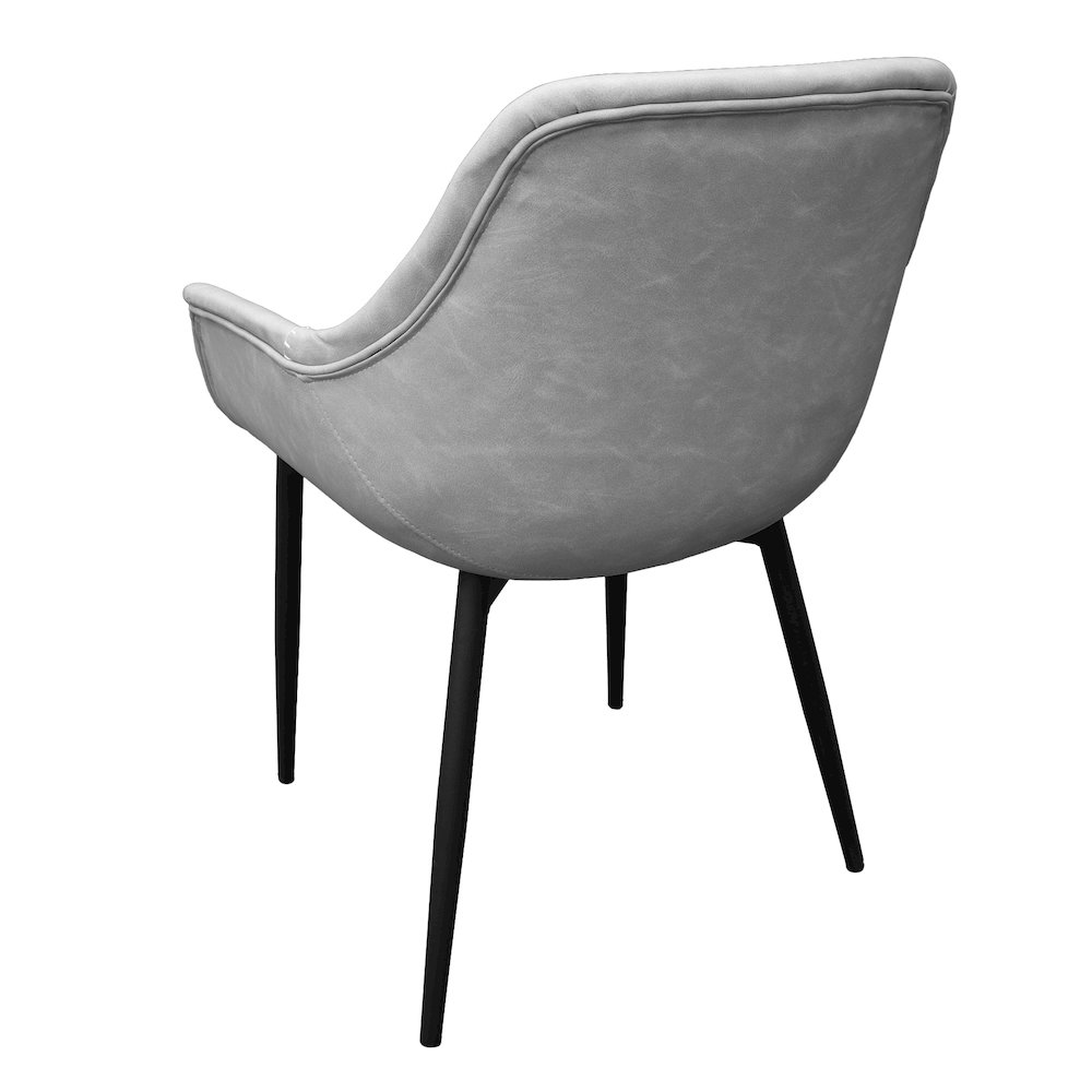 Markley Modern Leather Dining Arm Chair With Metal Legs. Picture 30