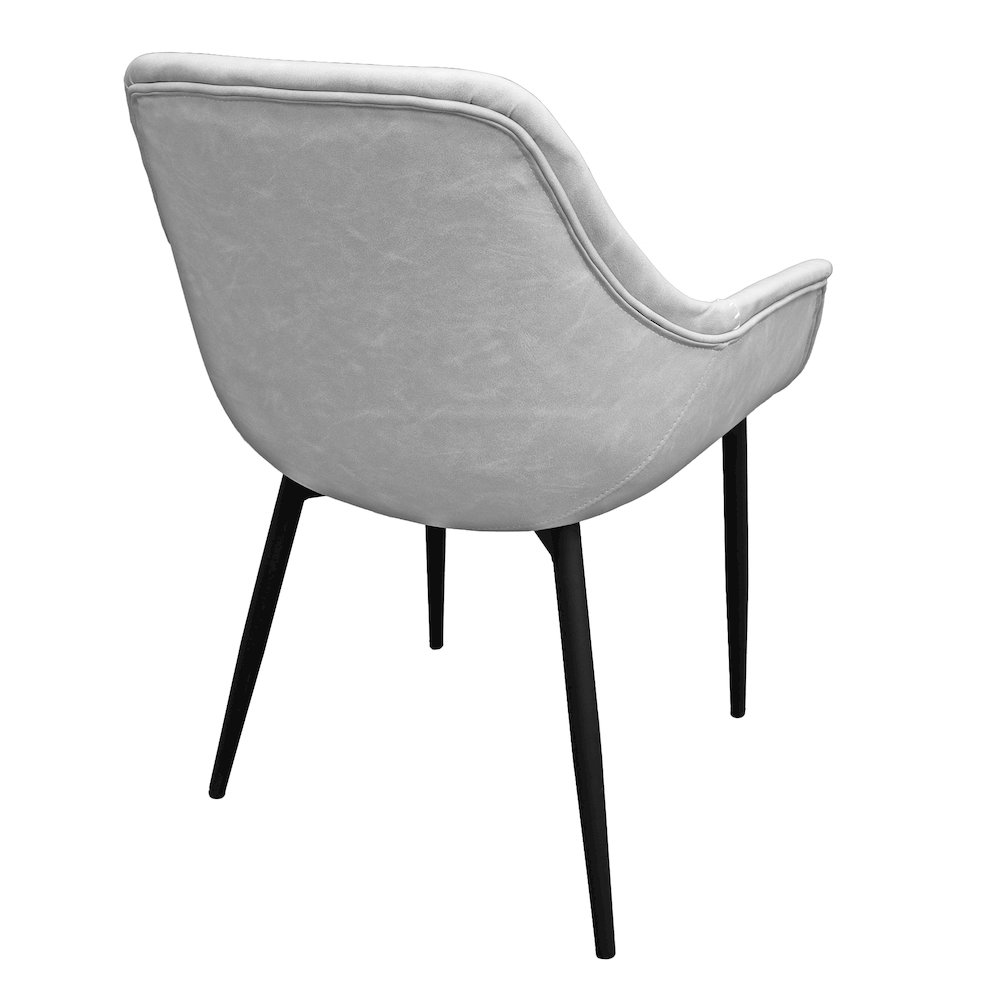 Markley Modern Leather Dining Arm Chair With Metal Legs. Picture 33