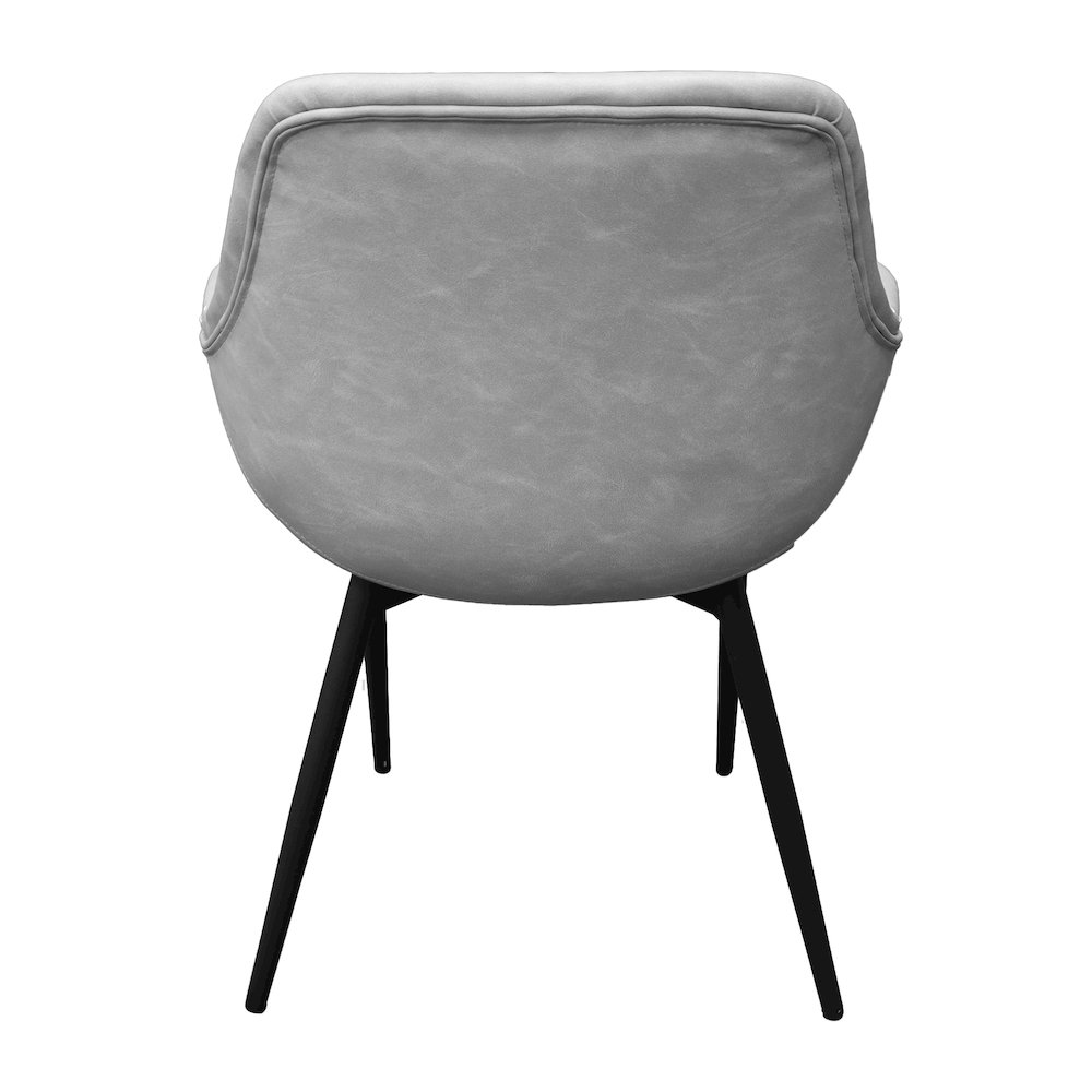 Markley Modern Leather Dining Arm Chair With Metal Legs. Picture 29