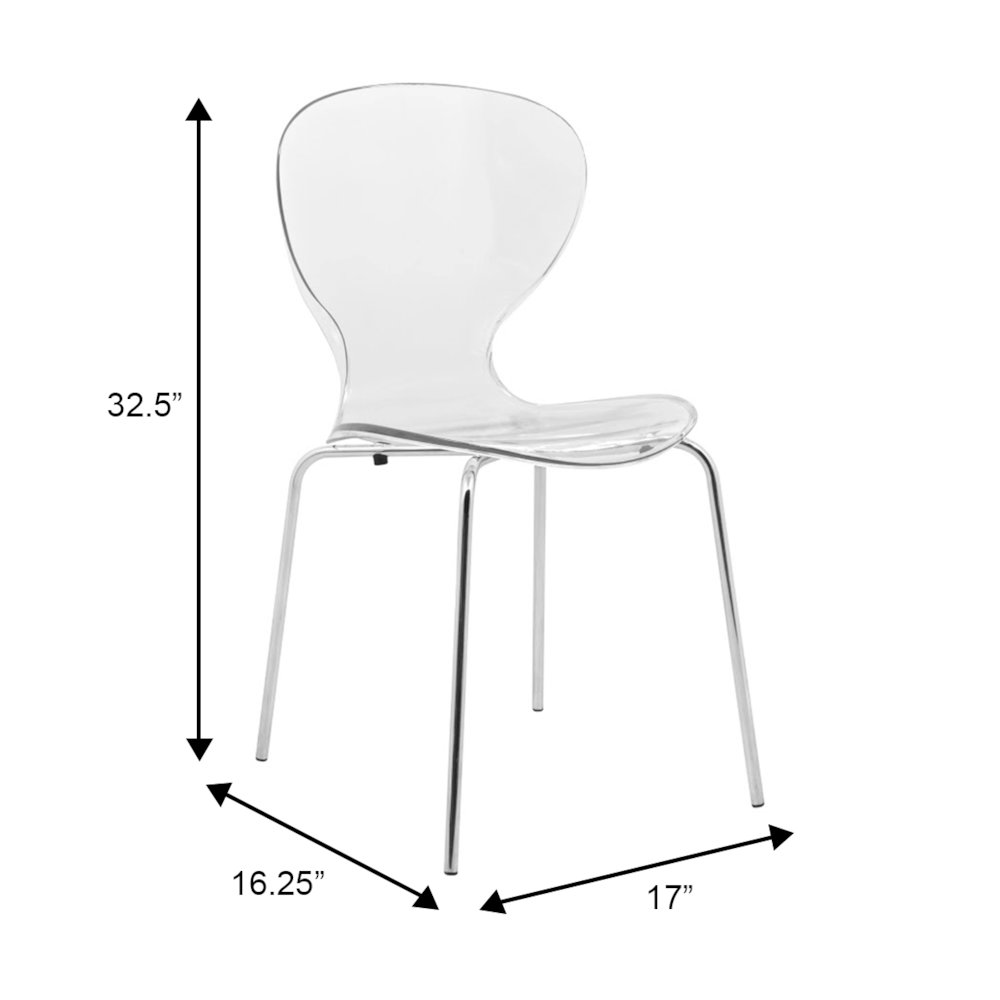 Modern Oyster Transparent Side Chair. Picture 1