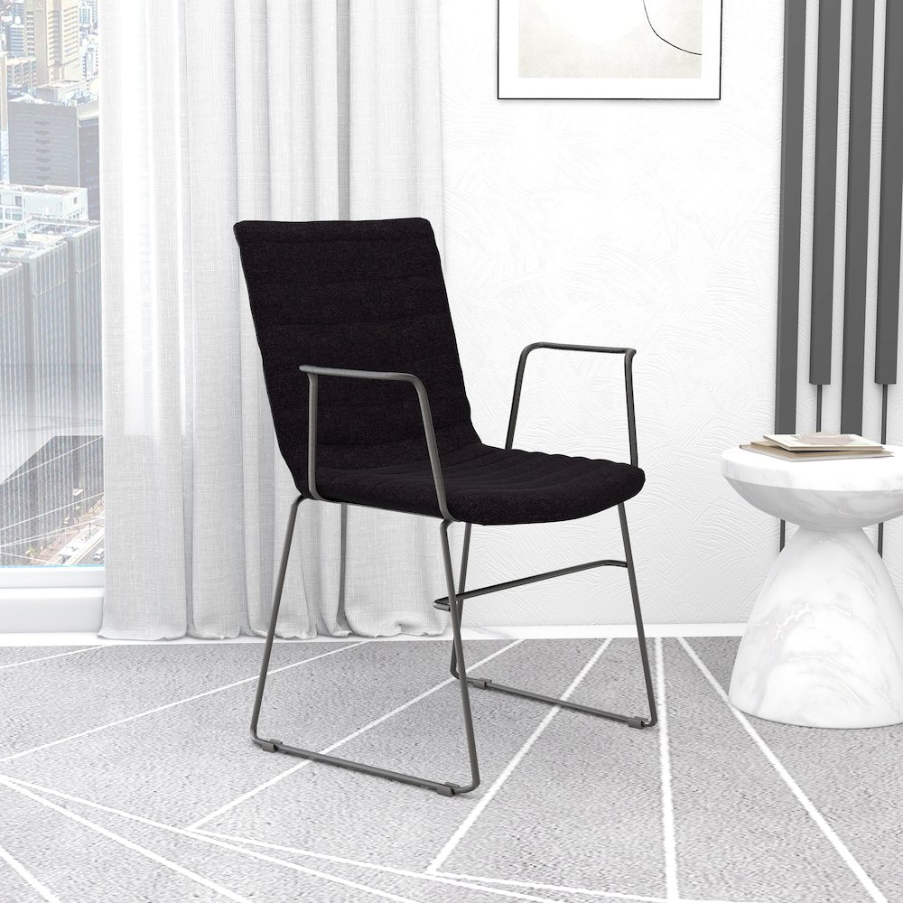 Zylar Series Office Guest Arm Chair in Brown Fabric. Picture 25