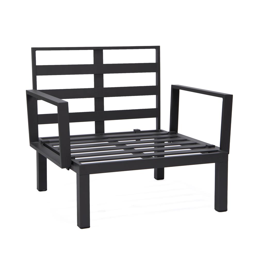 LeisureMod Hamilton 6-Piece Aluminum Patio Conversation Set With Cushions Red. Picture 8