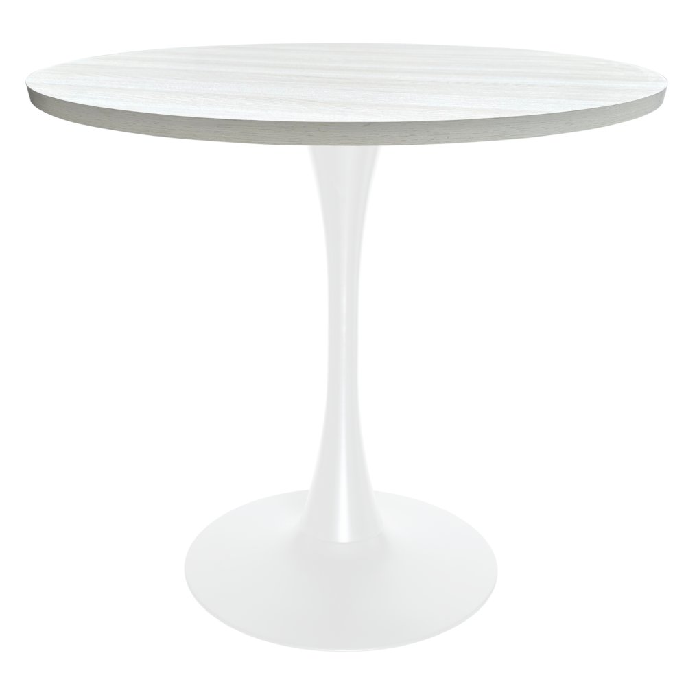 Bristol Dining table, White Base with 36" Round Light Natural MDF top. Picture 4