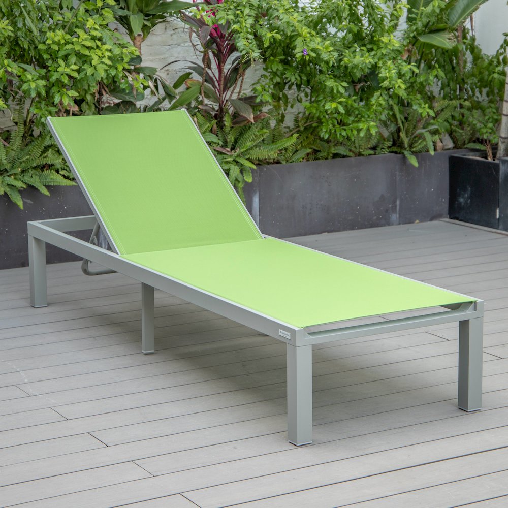 Marlin Patio Chaise Lounge Chair With Grey Aluminum Frame. Picture 10