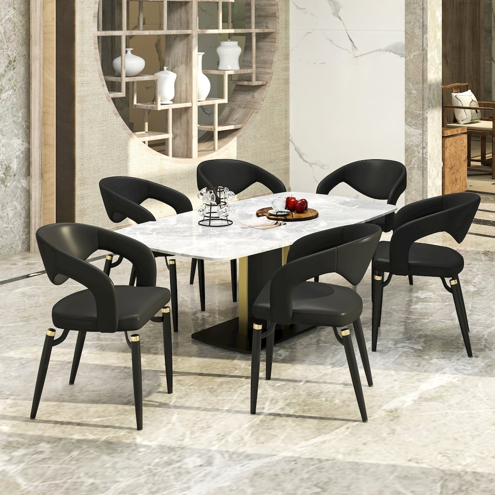 Entice Collection Modern Dining Chair Set of 4 in Charcoal Black. Picture 3